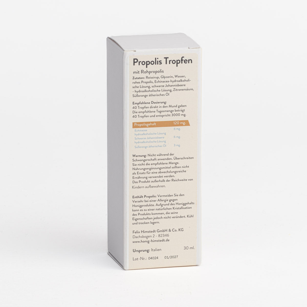 Bio Propolis Tropfen, 30ml, alkoholfrei