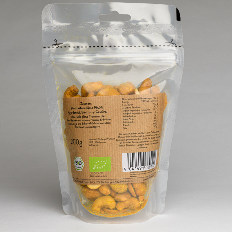 Bio Cashews mit Curry