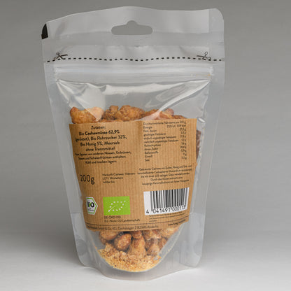 Bio Cashews kandiert mit Honig und Meersalz