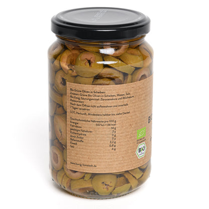 Bio Oliven in Scheiben grün