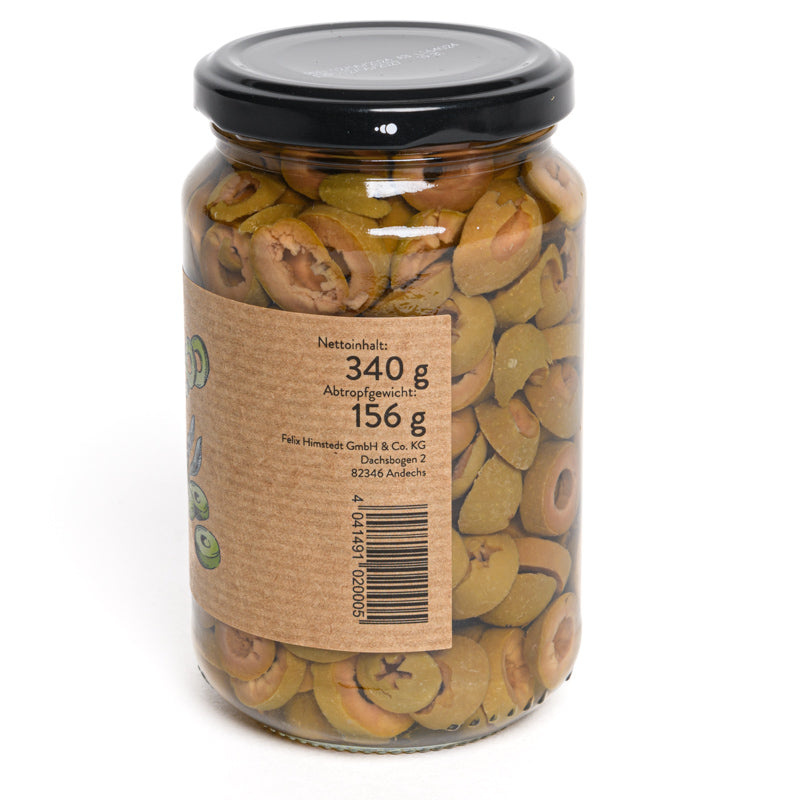 Bio Oliven in Scheiben grün