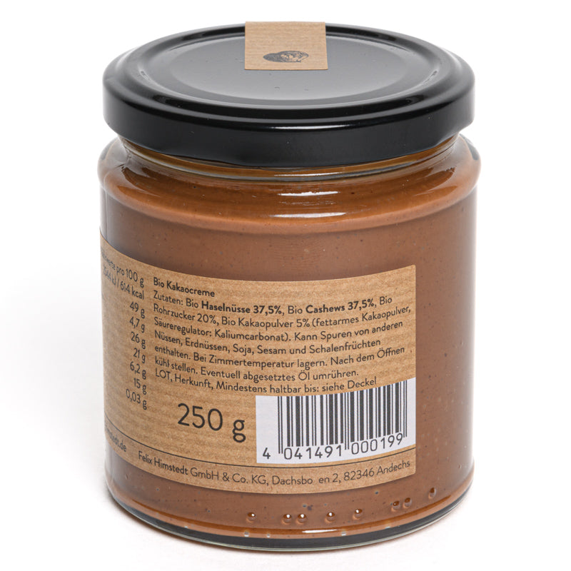 Bio Kakaocreme mit Bio Nüssen